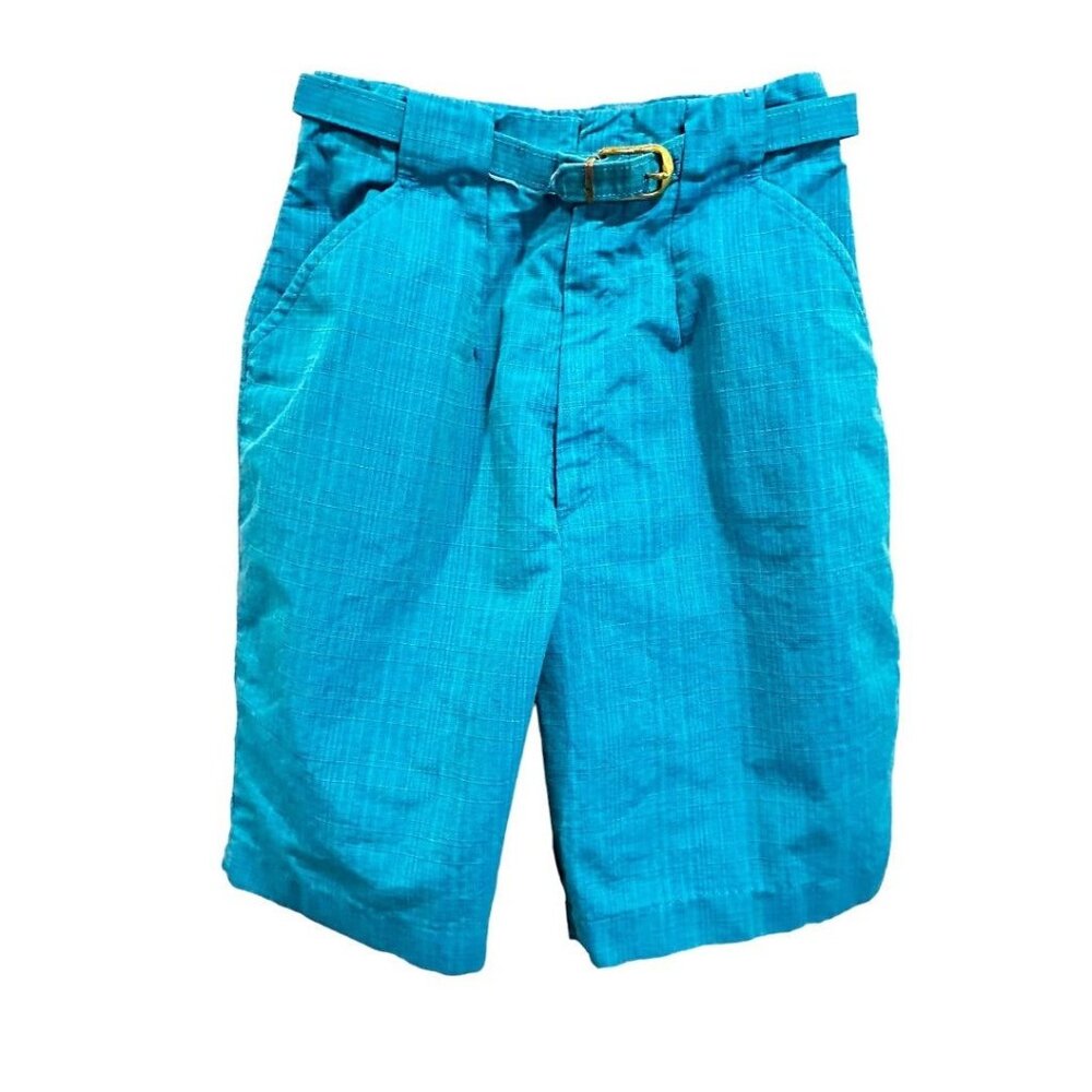 Jack Winter Women's Vintage 1960s Teal Shorts Pockets Retro Belt
